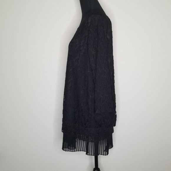 Alfani Woman Tunic 1X black lace sheer lined Open Back Feminine - Picture 4 of 10